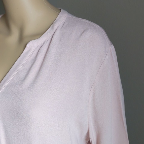 LIZ CLAIBORNE STUDIO PINK V NECK TOP SIZE LARGE - Picture 5 of 15